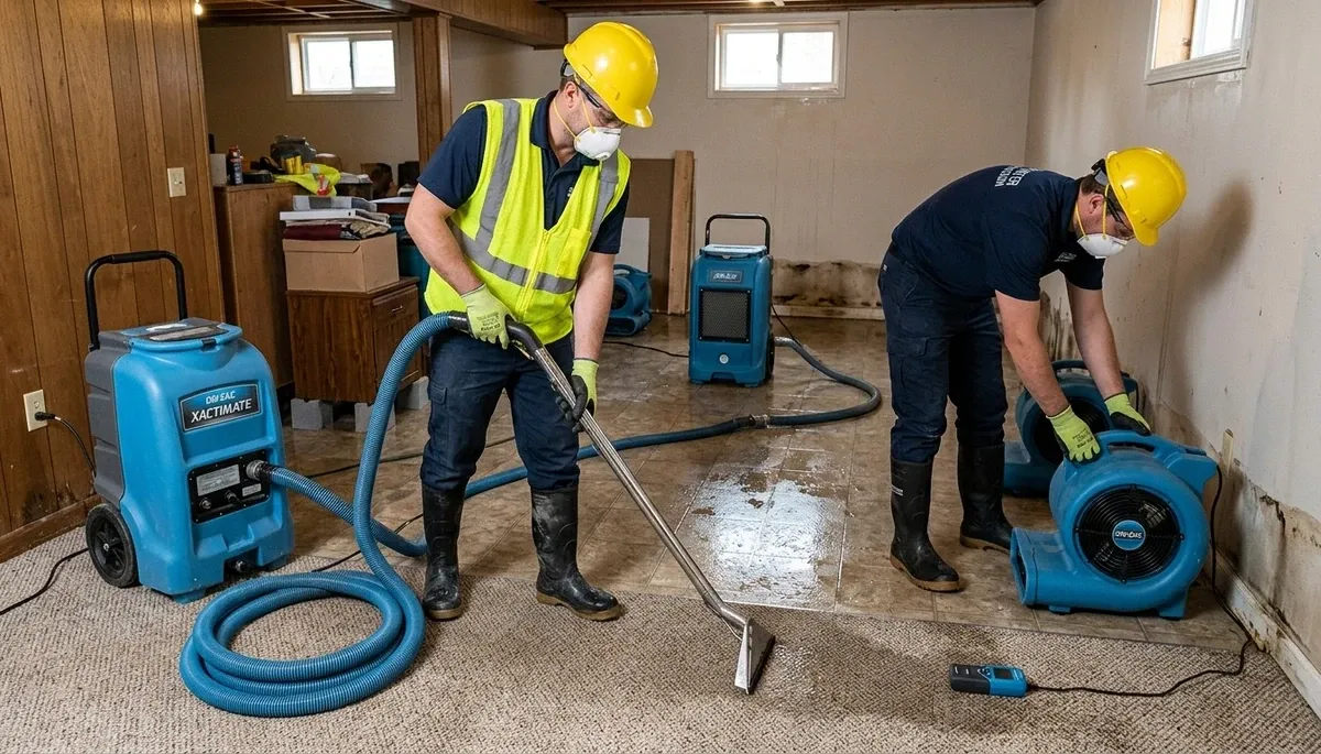 Basement flood cleanup in Broken Arrow, OK for homes with 24/7 water damage restoration service