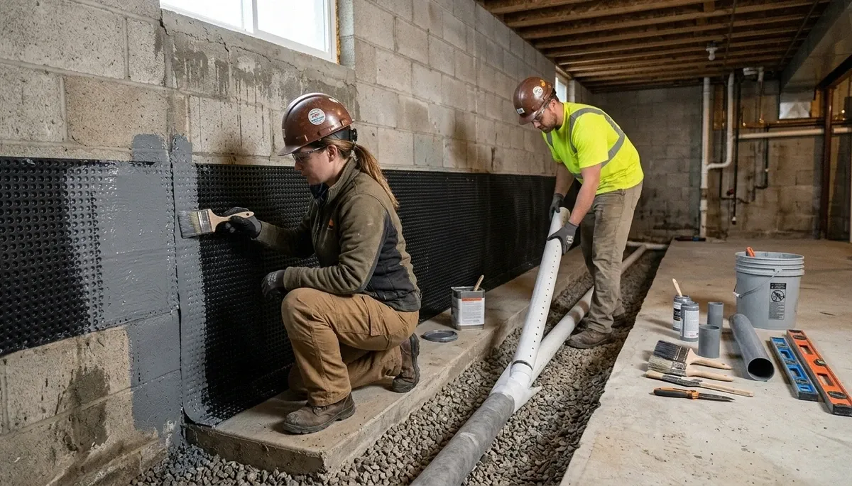 Basement waterproofing service in Broken Arrow, OK for water damage prevention and repair