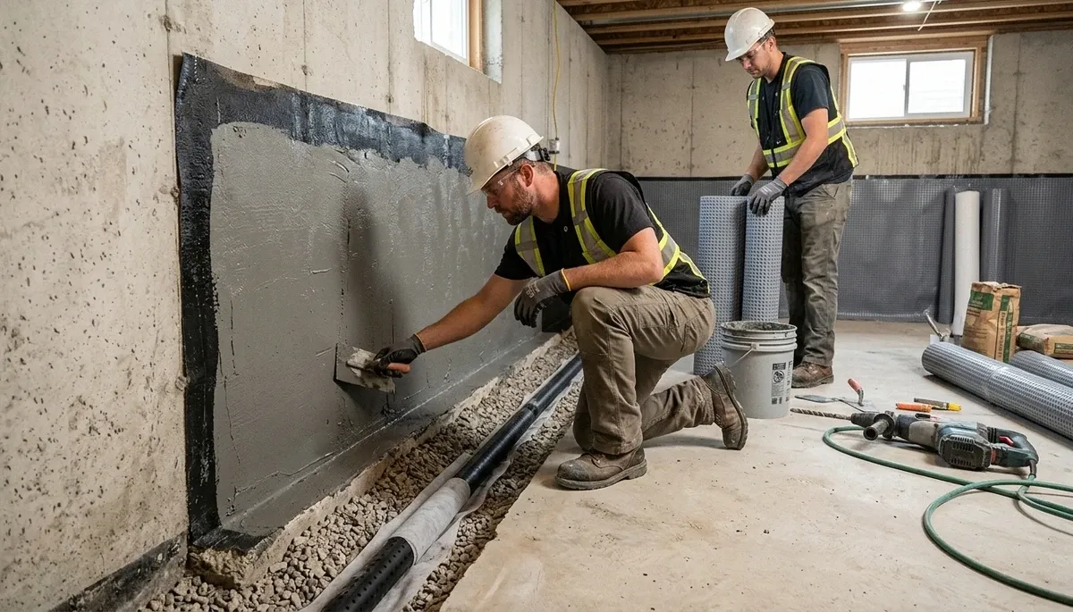 Basement waterproofing service in Broken Arrow, OK for wet-season water damage protection