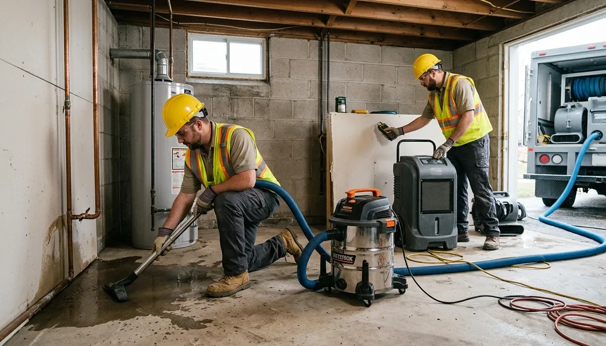 Burst pipe cleanup in Broken Arrow, OK home by water damage restoration crew