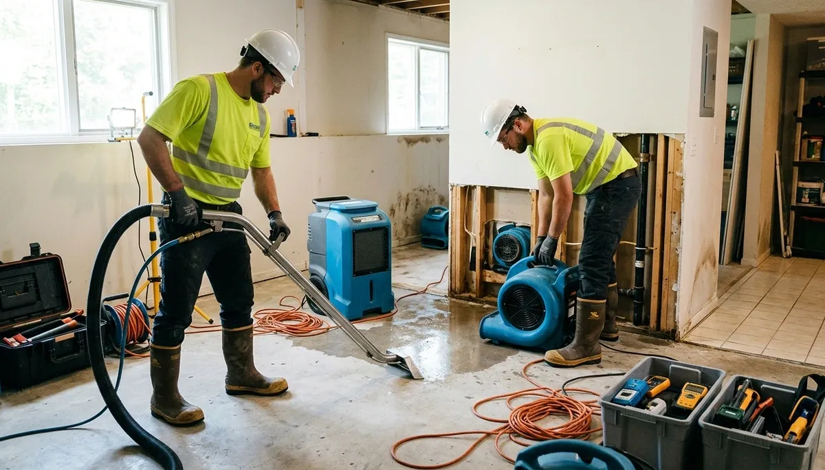 Burst pipe cleanup in Broken Arrow, OK for water-damaged homes and floors