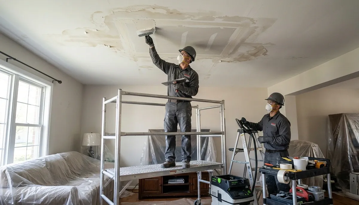 Ceiling water damage repair in Broken Arrow, OK for homes with stains and leak damage