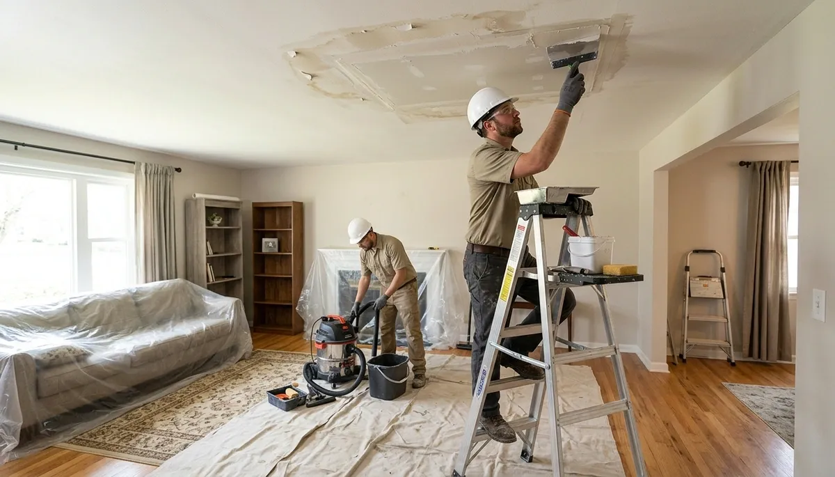 Ceiling water damage repair in Broken Arrow, OK for homes with leaks and moisture staining