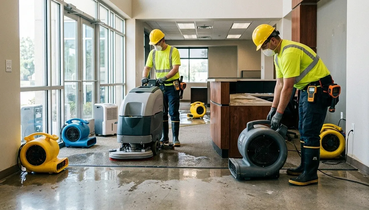 Commercial water damage restoration team serving Broken Arrow, OK for 24/7 emergency cleanup