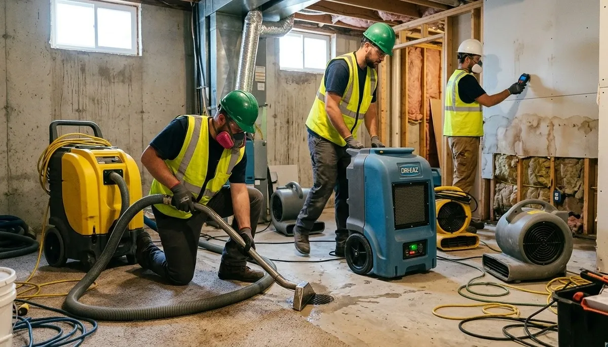24/7 Water damage restoration team in Broken Arrow, OK responding to home flooding and storm damage