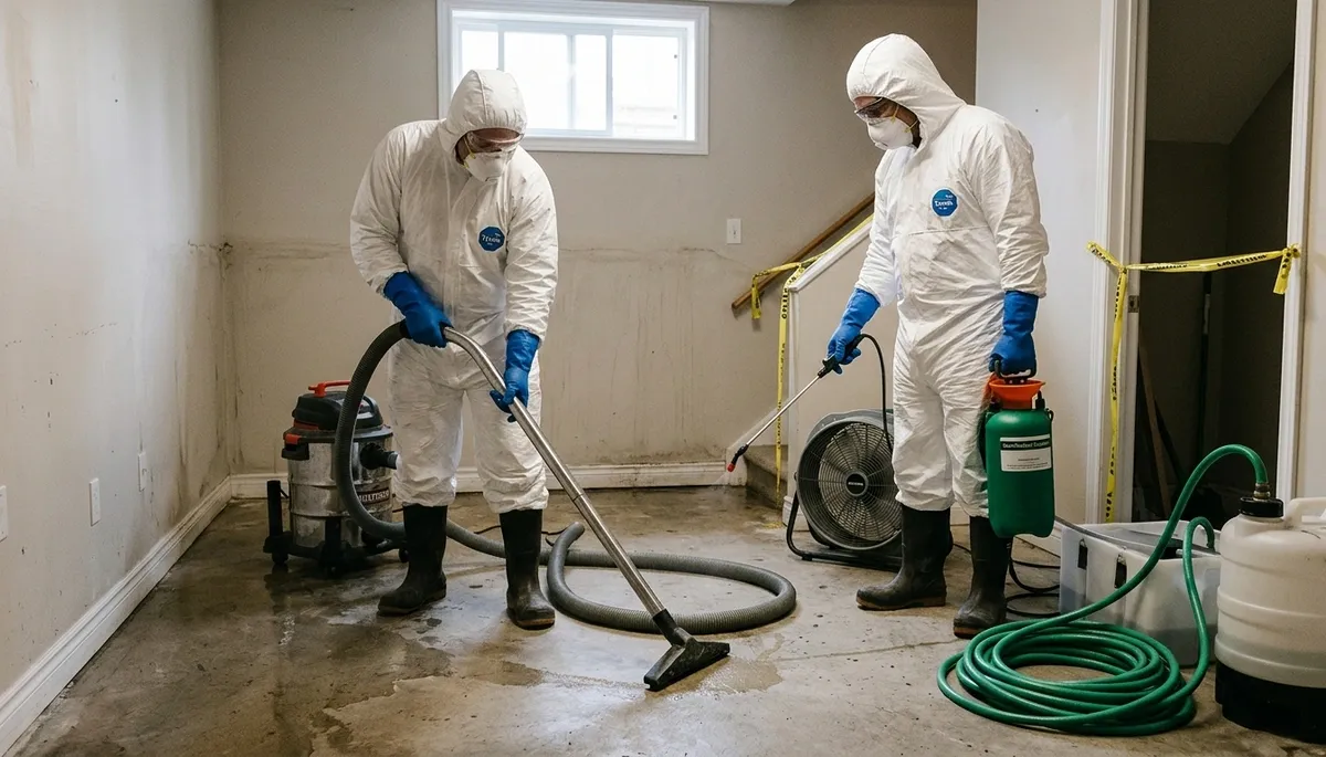 Sewer backup cleanup team serving Broken Arrow, OK for fast water damage restoration