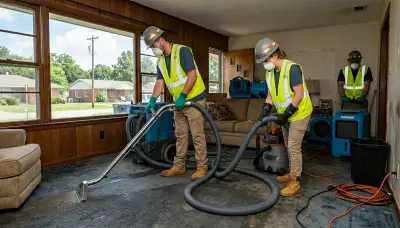 Water damage restoration team in Broken Arrow, OK providing emergency cleanup and drying services