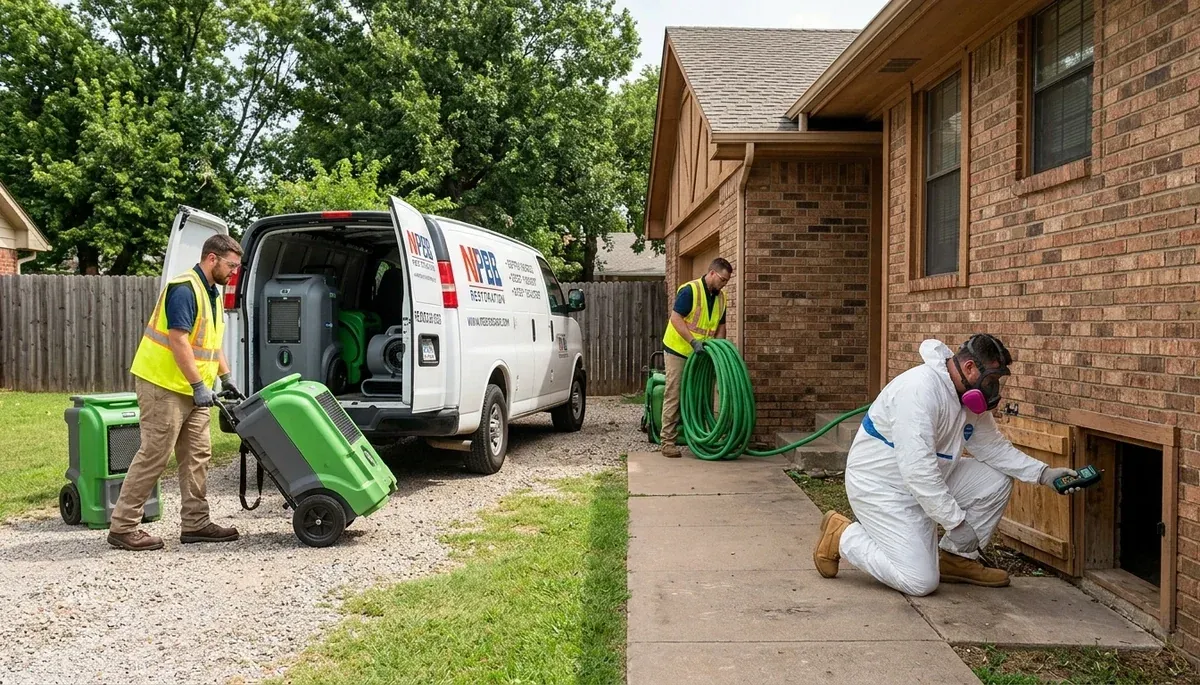 Water damage restoration team serving Broken Arrow, OK for emergency cleanup and repairs