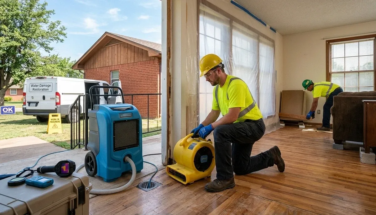 Water damage restoration team serving Broken Arrow, OK for fast cleanup and drying