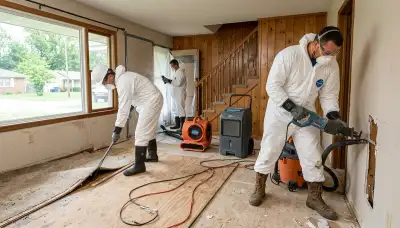 Water damage restoration team in Broken Arrow, OK providing emergency cleanup and repair
