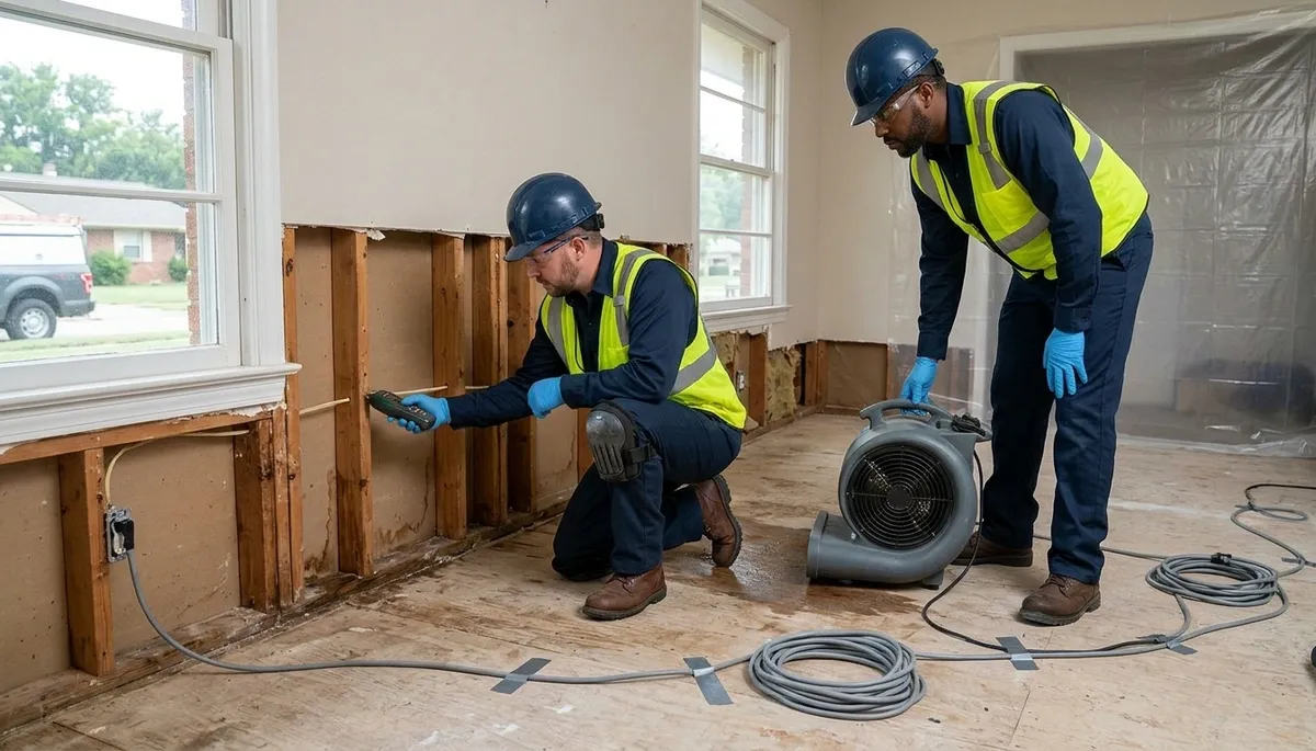 Water damage restoration team in Broken Arrow, OK providing emergency cleanup and repair services