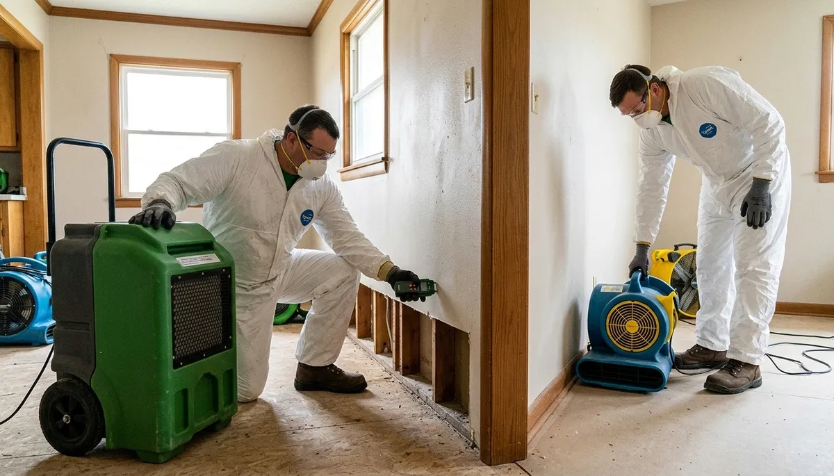 Water damage restoration team in Broken Arrow, OK handling emergency cleanup and drying services