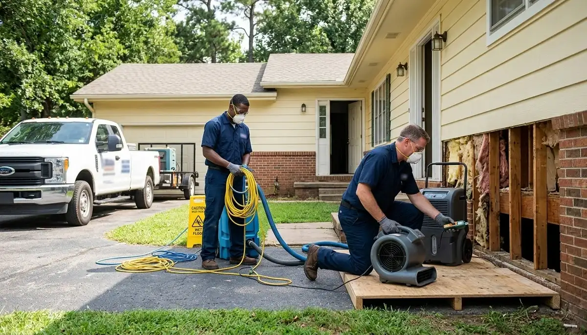 Water damage restoration services in Broken Arrow, Oklahoma