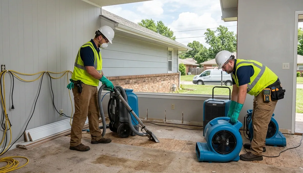 Water damage restoration team serving Broken Arrow, OK for fast water cleanup and repair