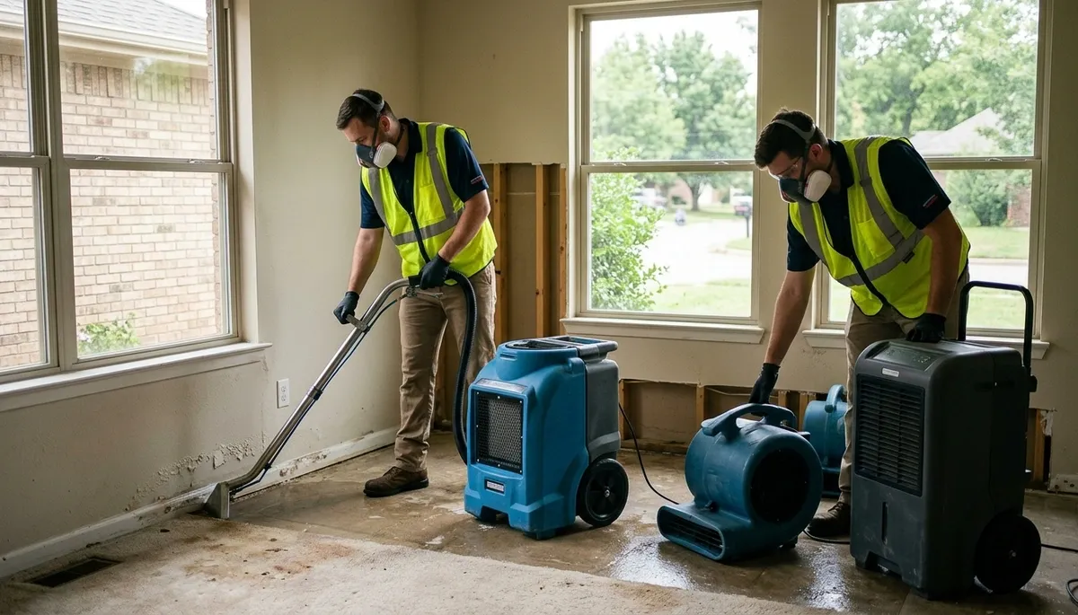 Water damage restoration team serving Broken Arrow, OK for fast water cleanup and repairs