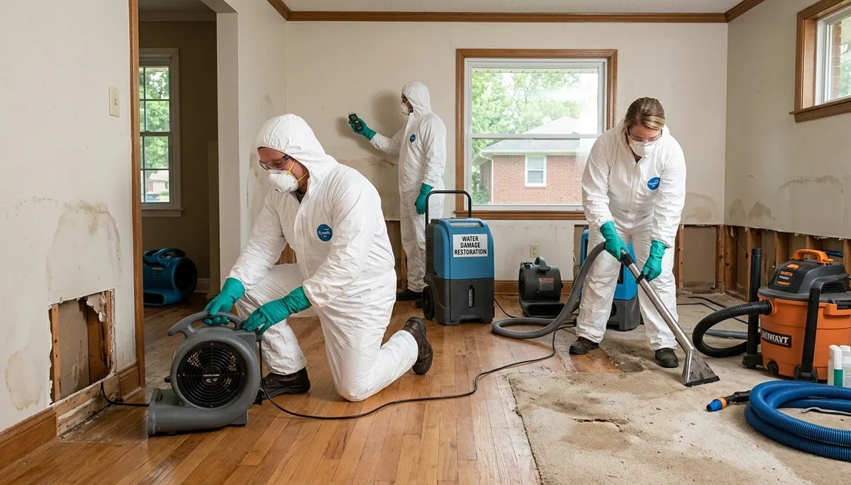 Water damage restoration team in Broken Arrow, OK assisting local property cleanup and repairs