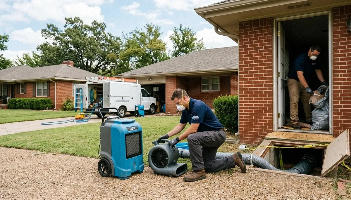 Water damage restoration team serving Broken Arrow, OK for cleanup and structural drying