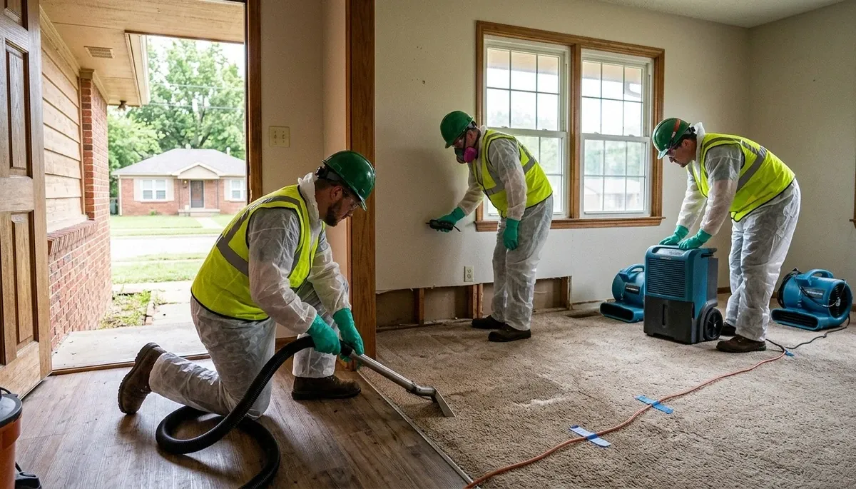 Water damage restoration team serving Broken Arrow, OK for emergency cleanup and repairs